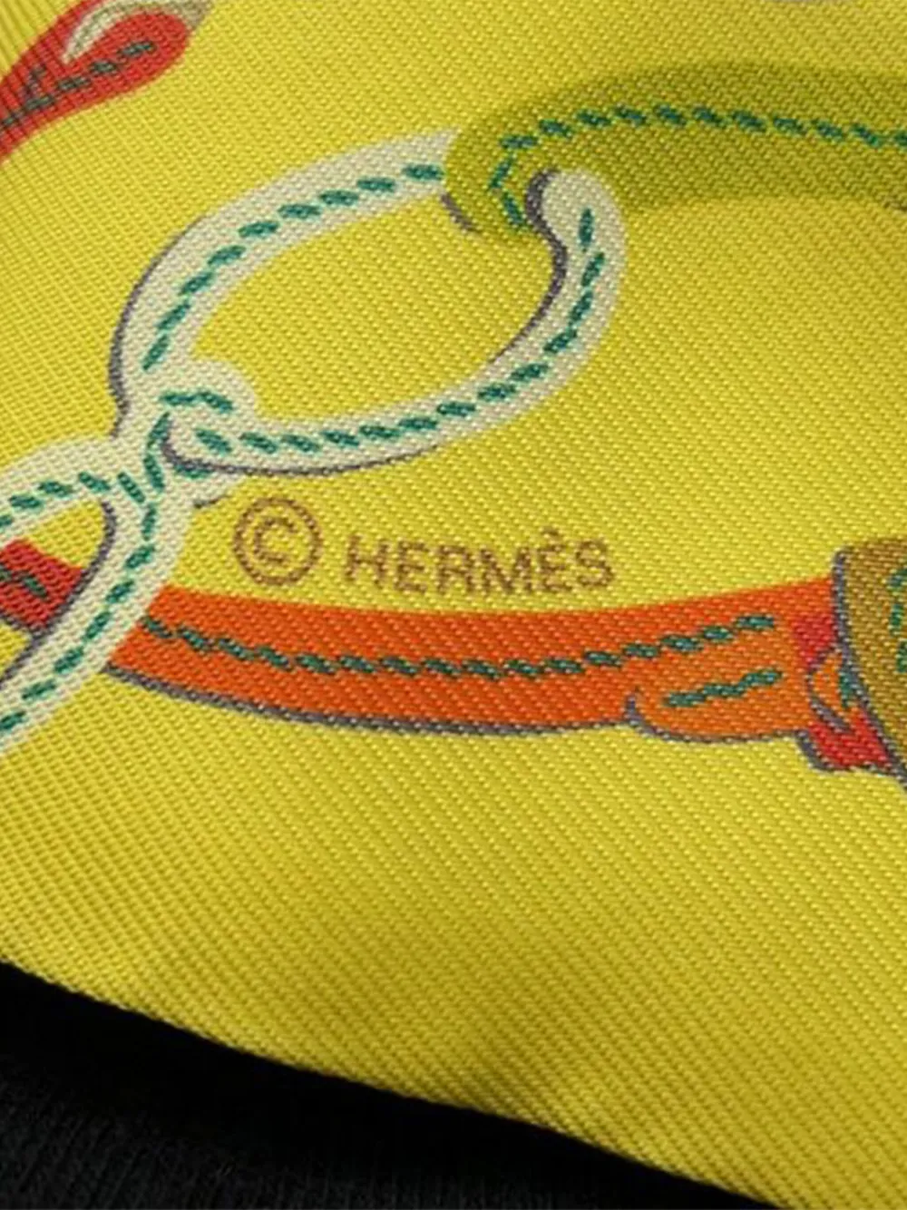 HERMES Pre-owned 2023 Brides De Gala Applique Pique Silk Twilly Scarf Scarves In Yellow