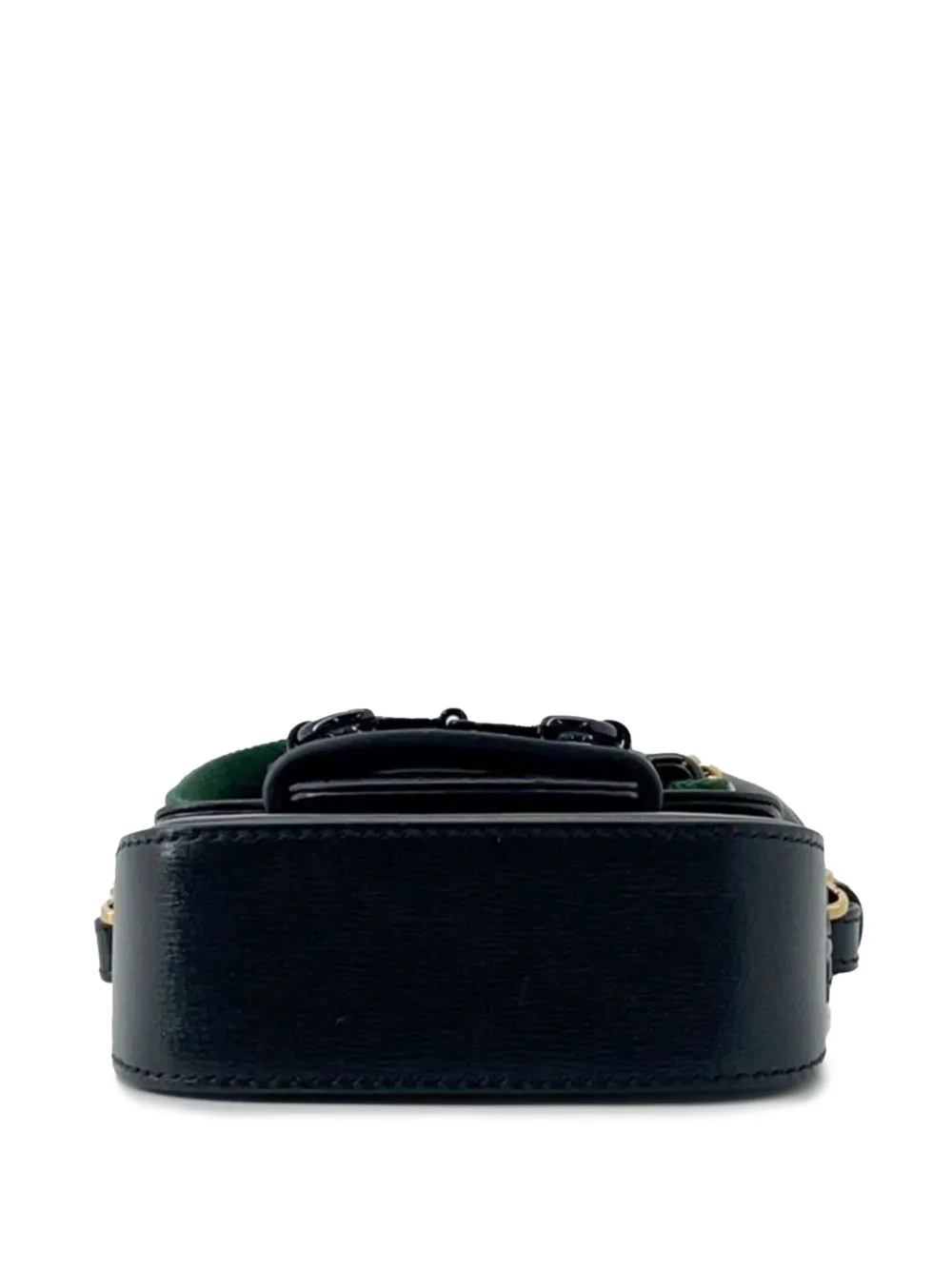 Pre-owned Gucci 2016-2025 Mini Leather Horsebit 1955 Web Satchel In Black