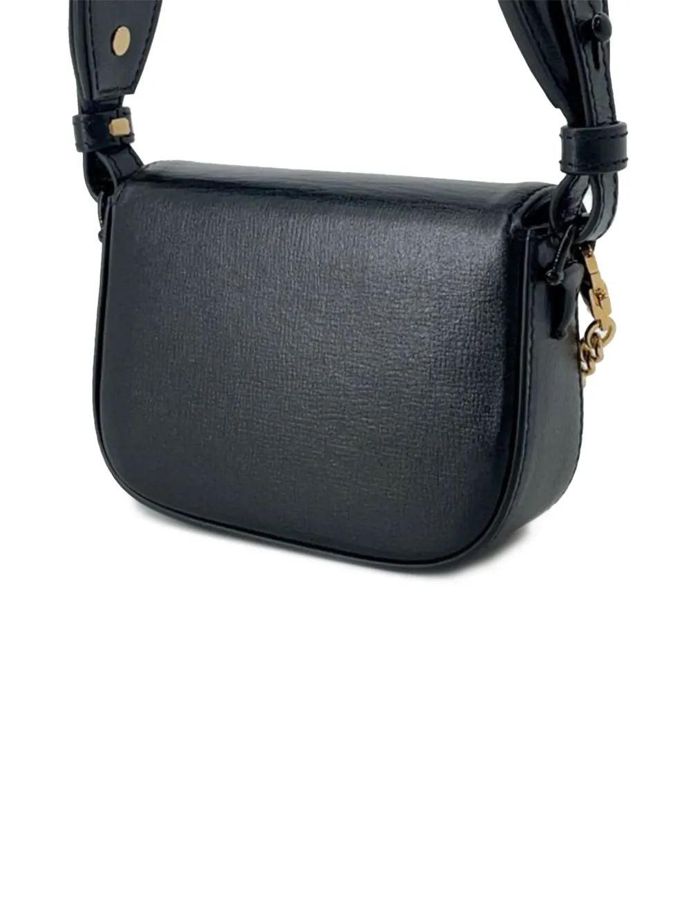 Pre-owned Gucci 2016-2025 Mini Leather Horsebit 1955 Web Satchel In Black