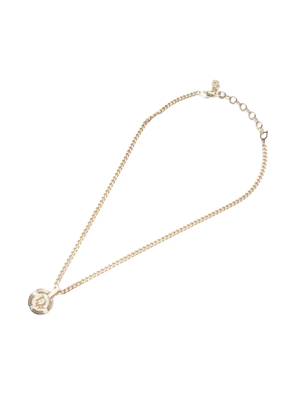 DIOR Pre-owned 1970-1990s Logo Necklace In Gold