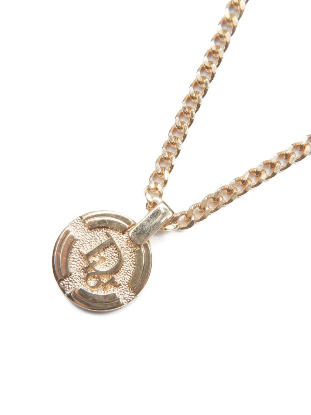 DIOR Pre-owned 1970-1990s Logo Necklace In Gold