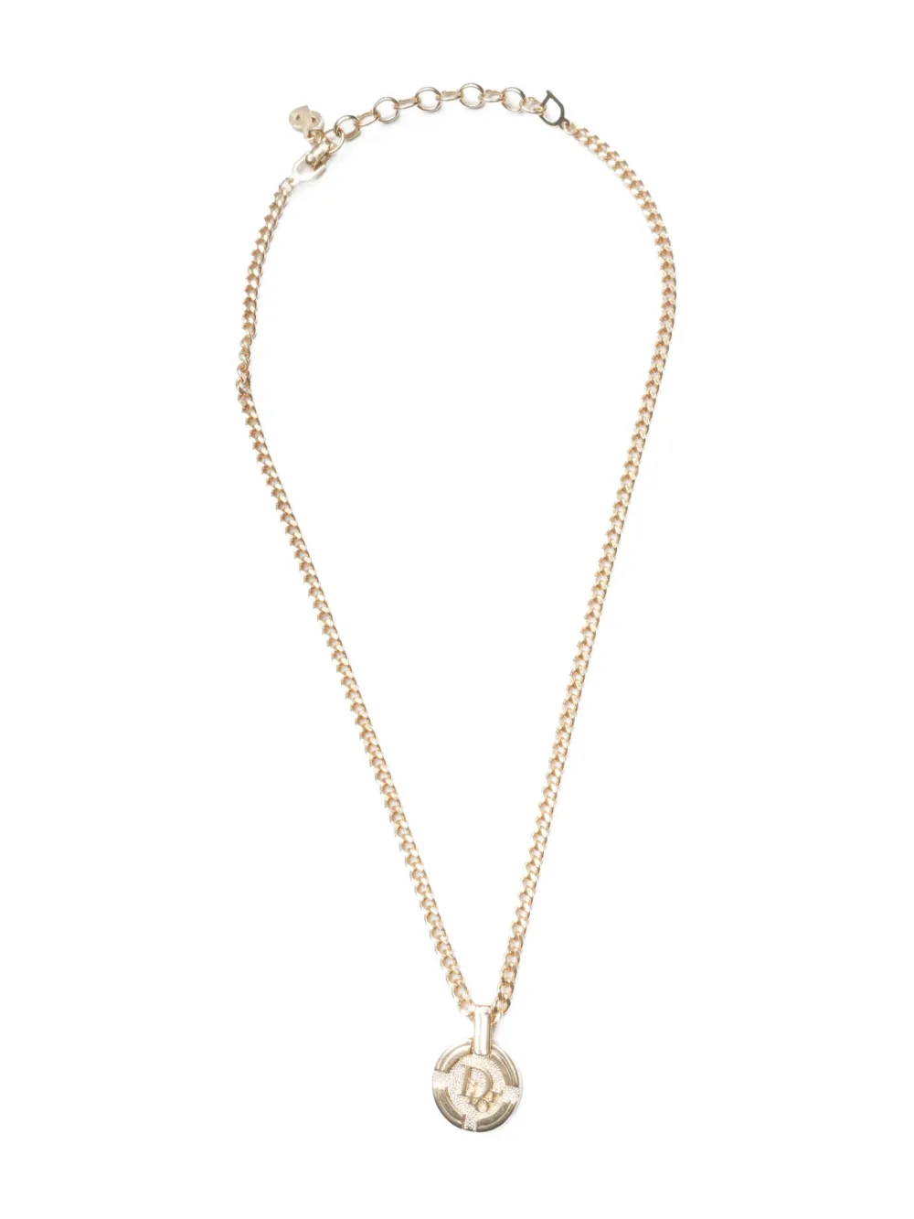 Christian Dior Pre-Owned 1970-1990s logo necklace - Oro