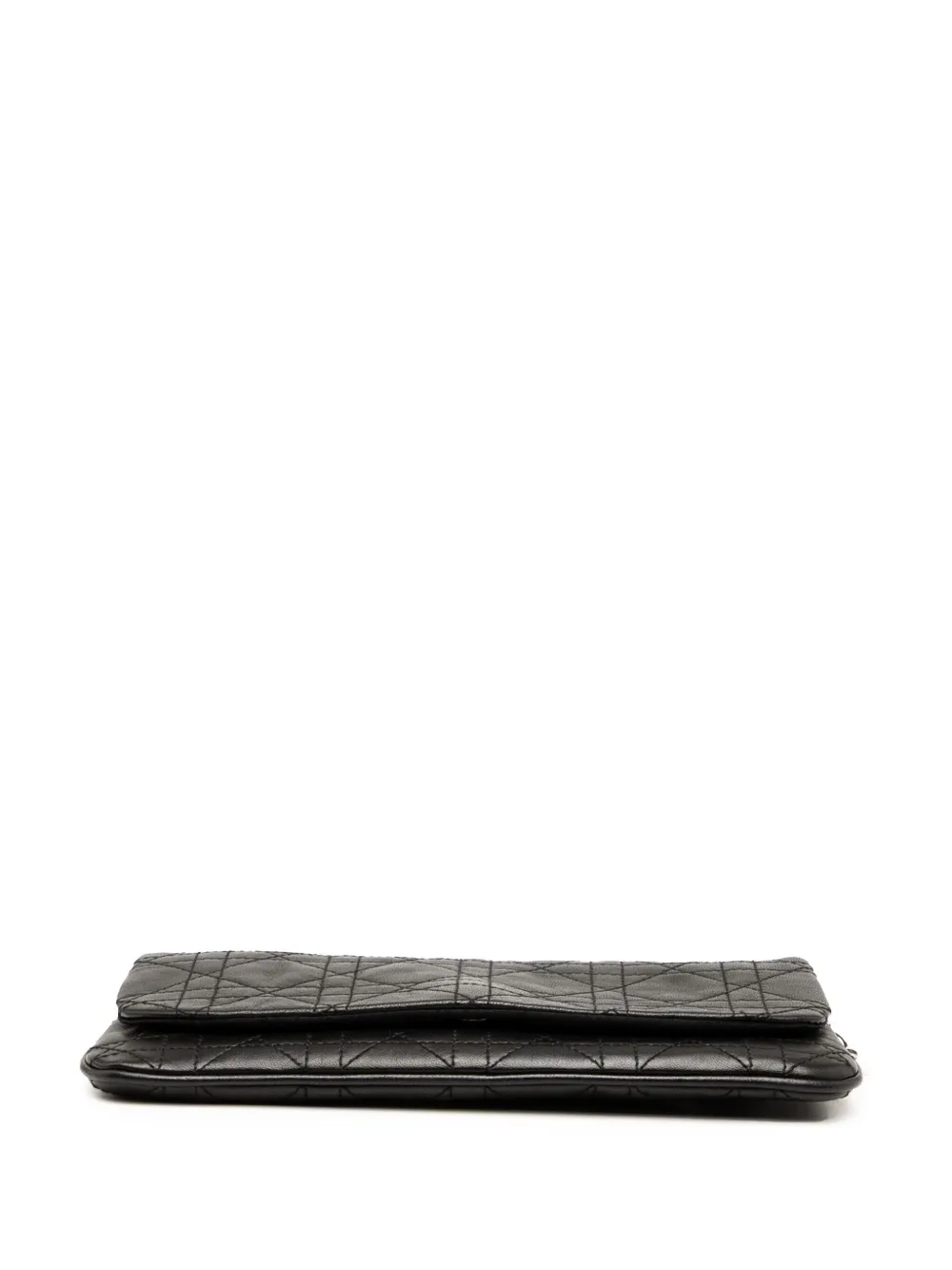 Pre-owned Dior 2006 Lambskin Cannage Chain Crossbody Bag In Black