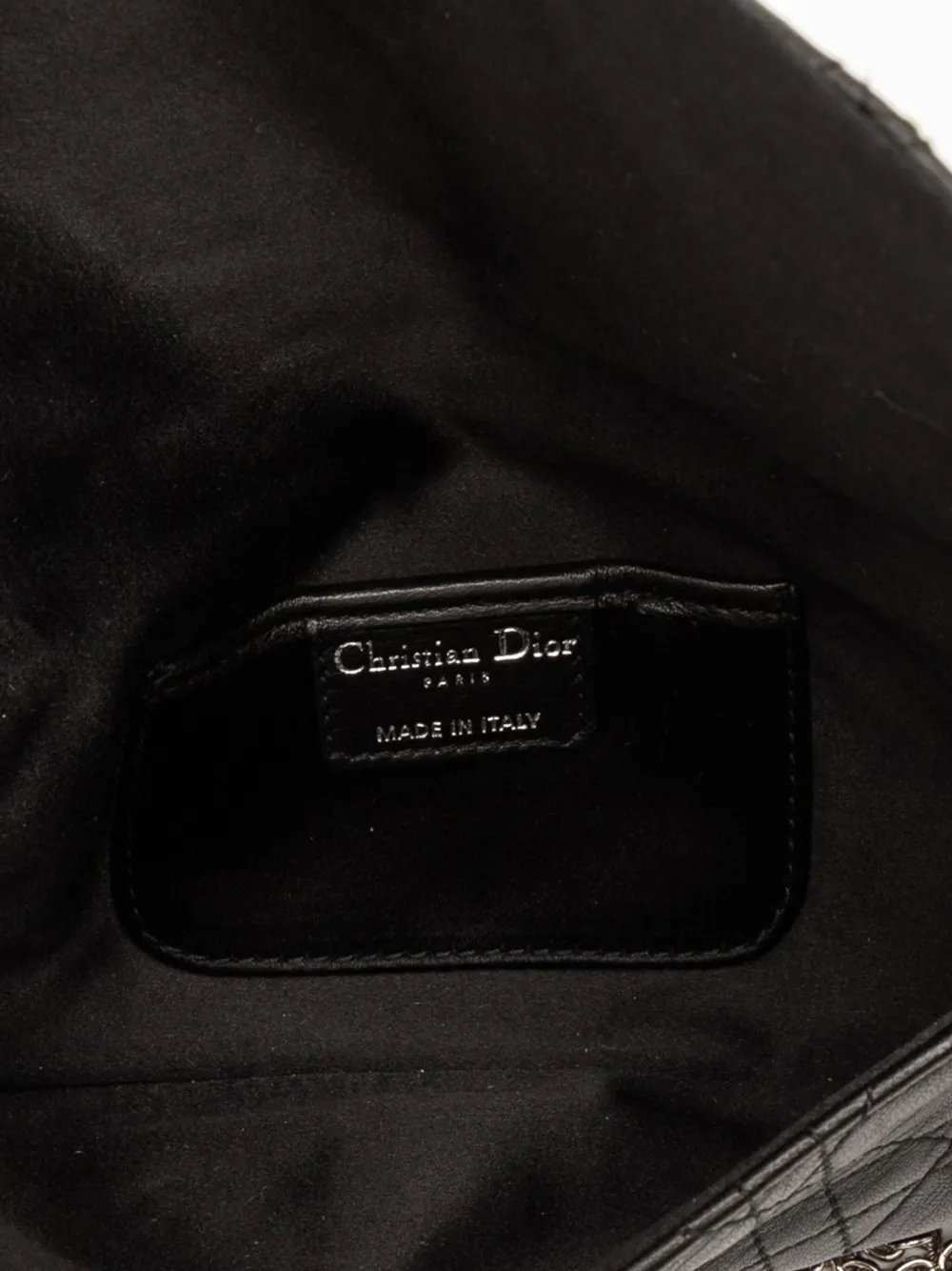 Pre-owned Dior 2006 Lambskin Cannage Chain Crossbody Bag In Black