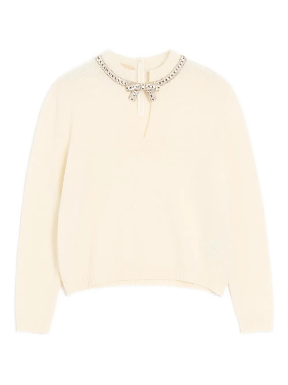 Valentino Garavani embroidered-bow sweater - Neutrals