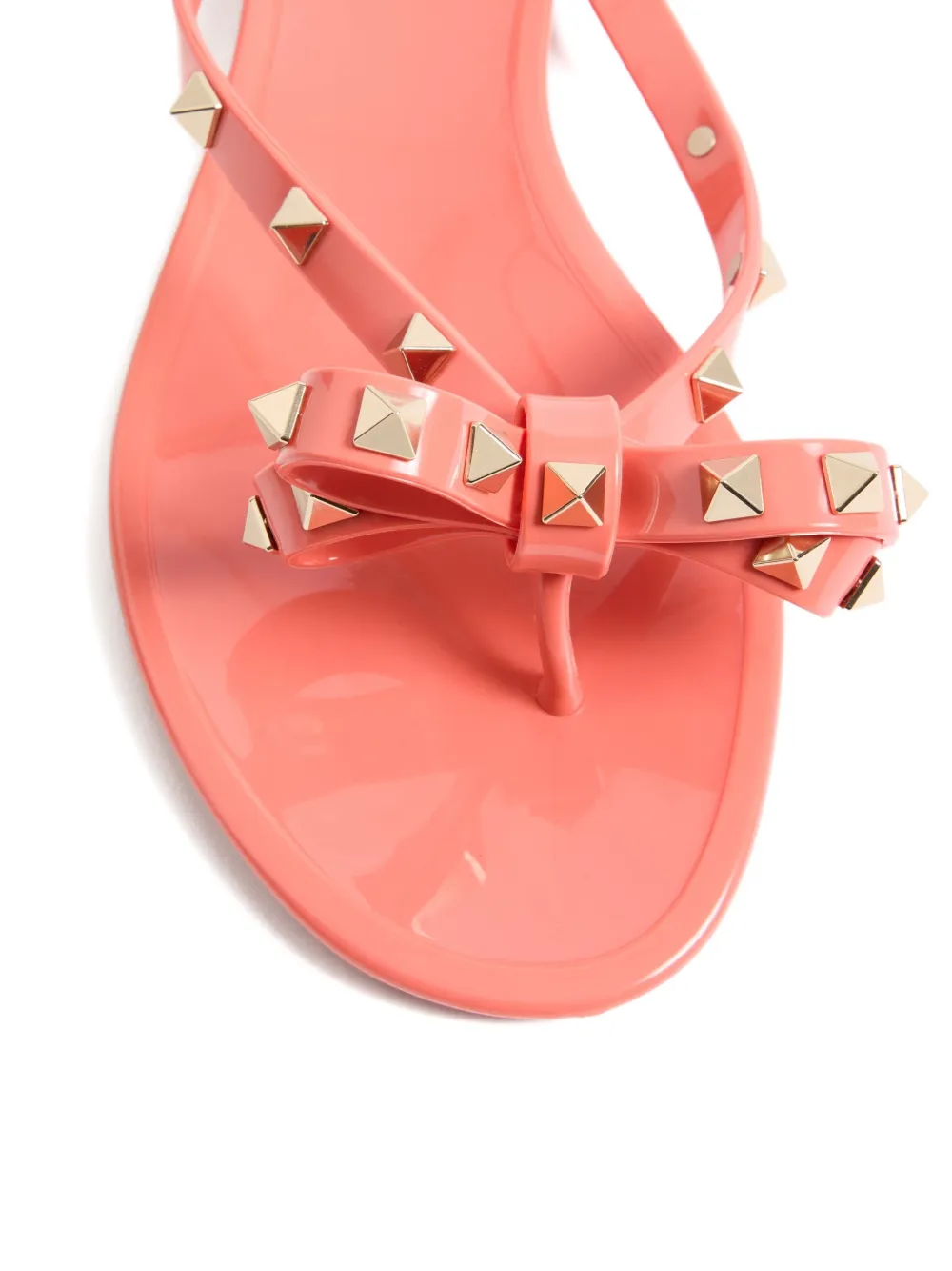 Valentino Garavani Rockstud slippers met strik Roze