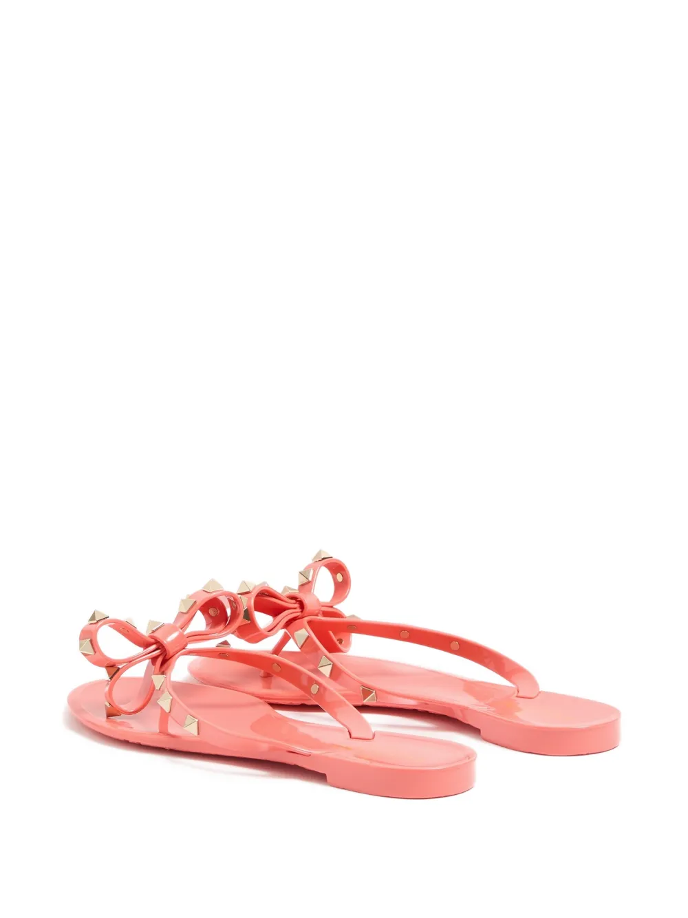 Valentino Garavani Rockstud slippers met strik Roze