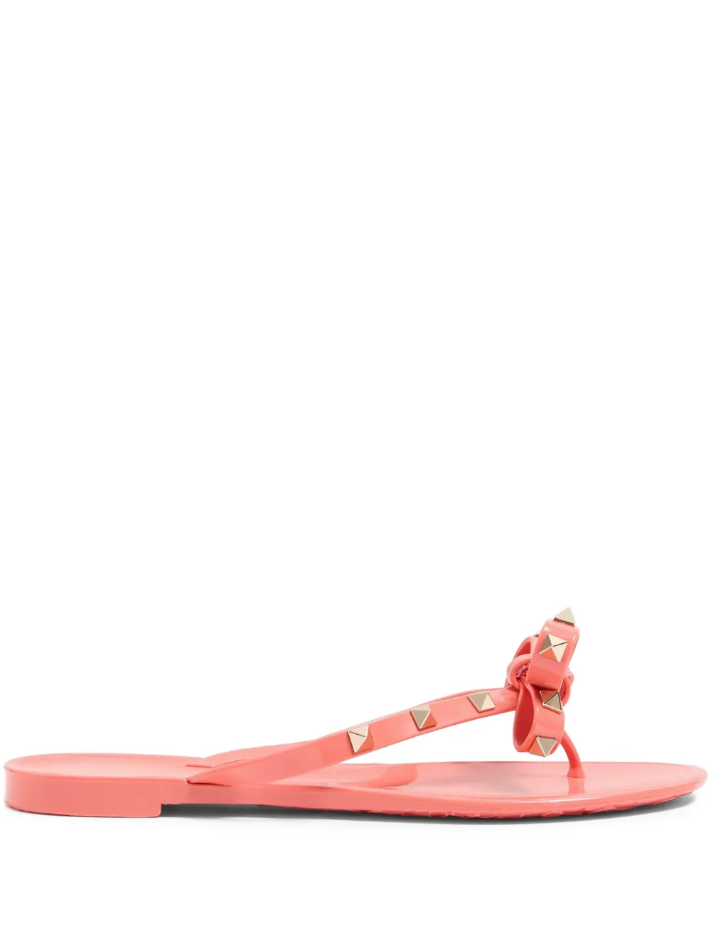 Valentino Garavani Rockstud slippers met strik Roze