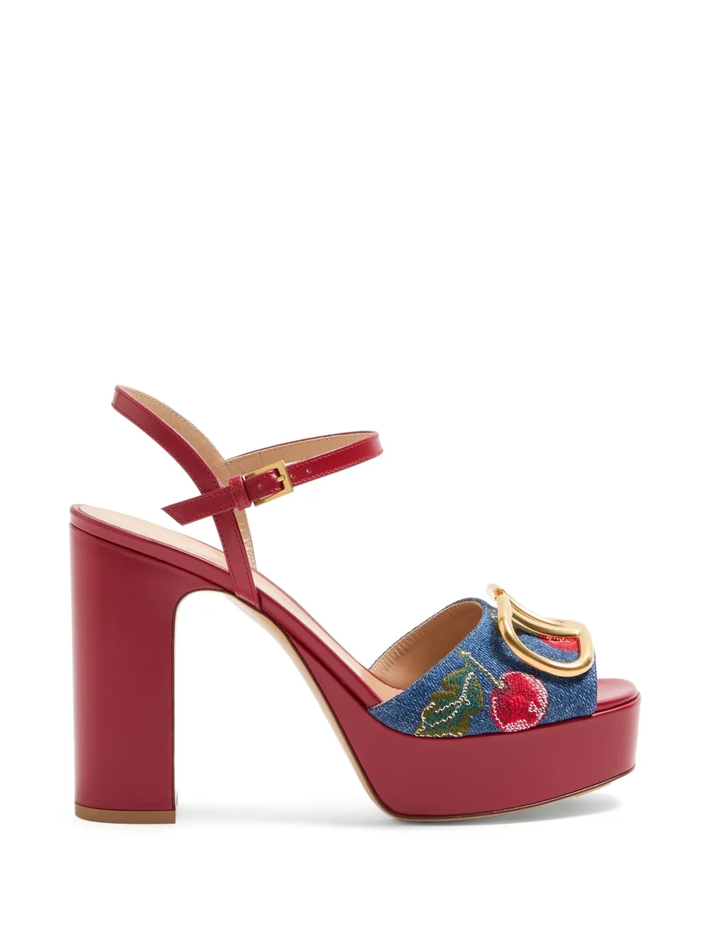 Valentino Garavani Vlogo Signature Platform Denim Sandals With
