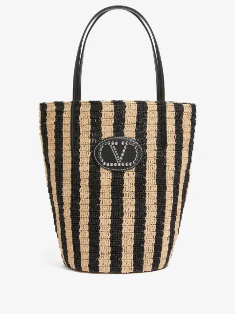Valentino Garavani sac cabas en raphia à rayures