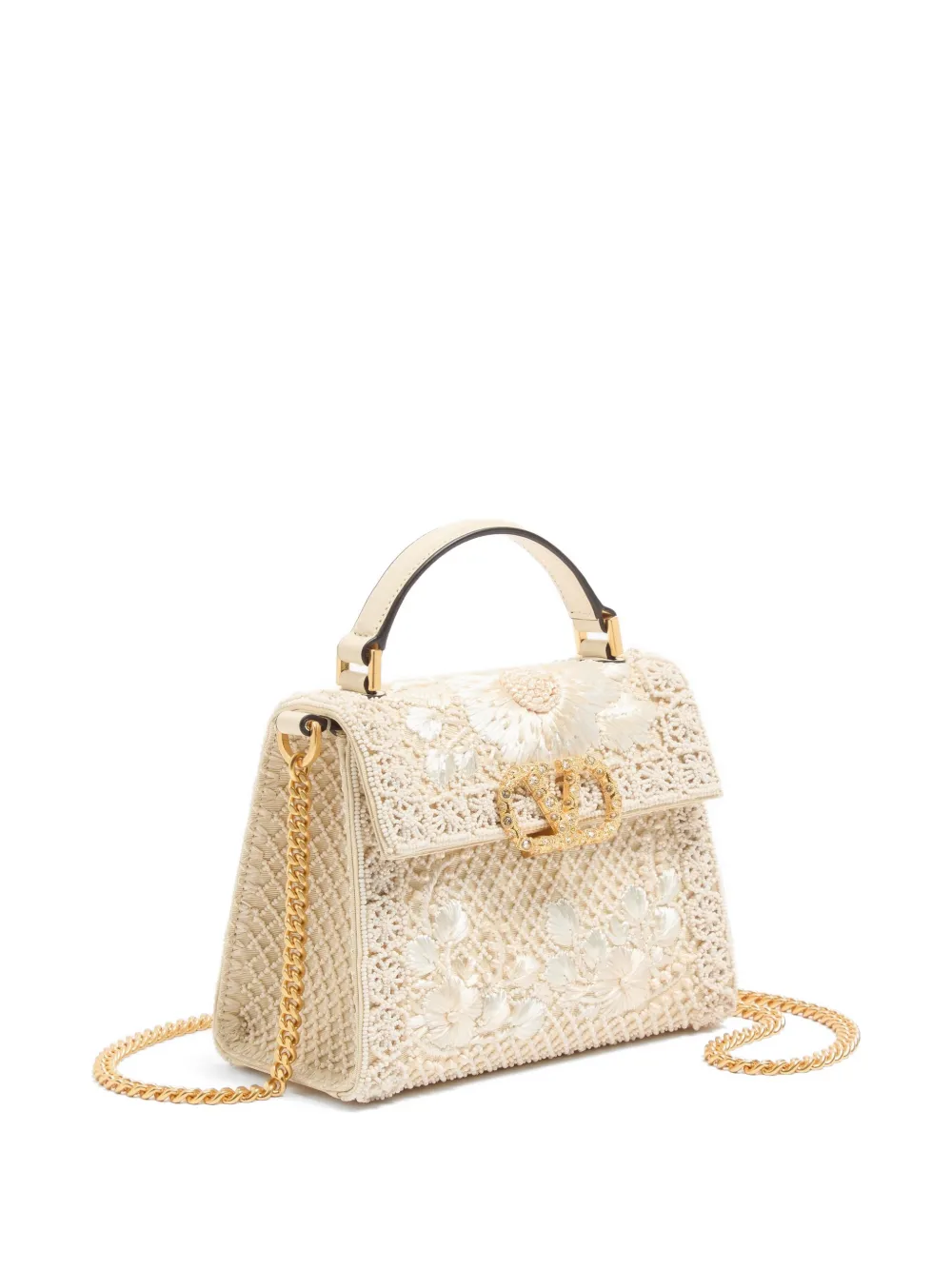  Valentino Garavani Mini Vsilng Embroidered Bag - Neutrals 