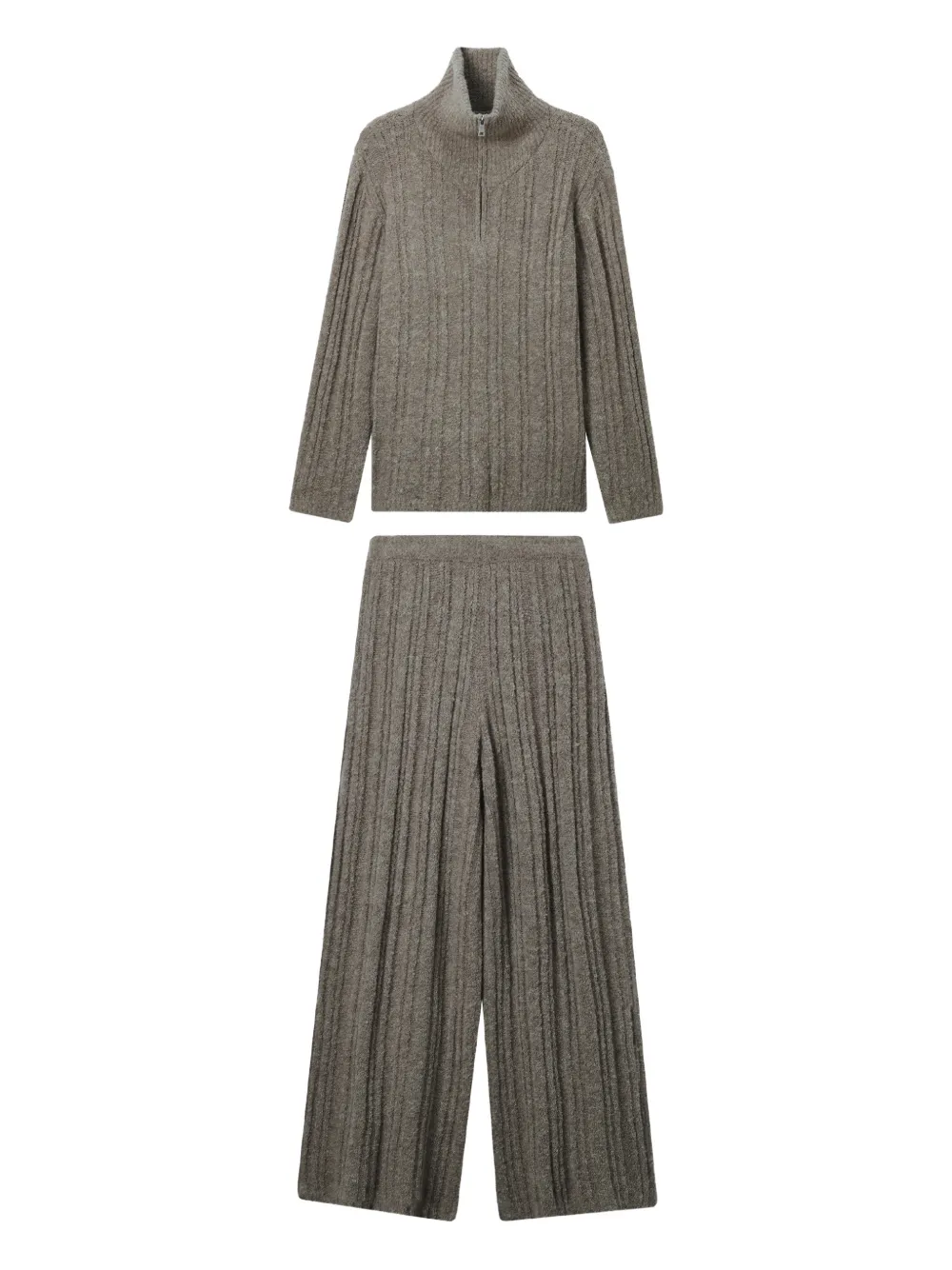 B+ab Ribbed Knit Trousers In Brown