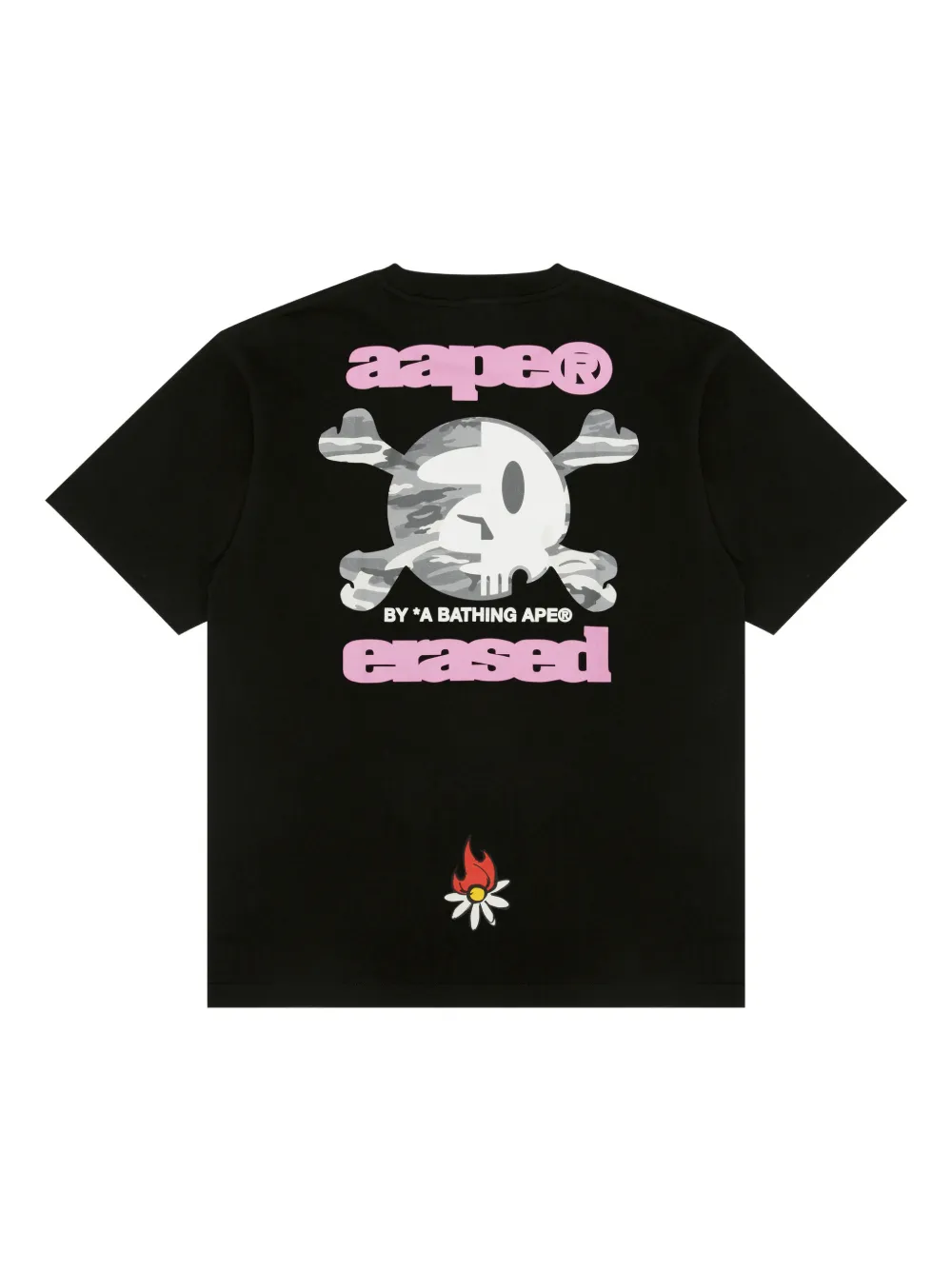 AAPE BY *A BATHING APE skull graphic T-shirt - Zwart