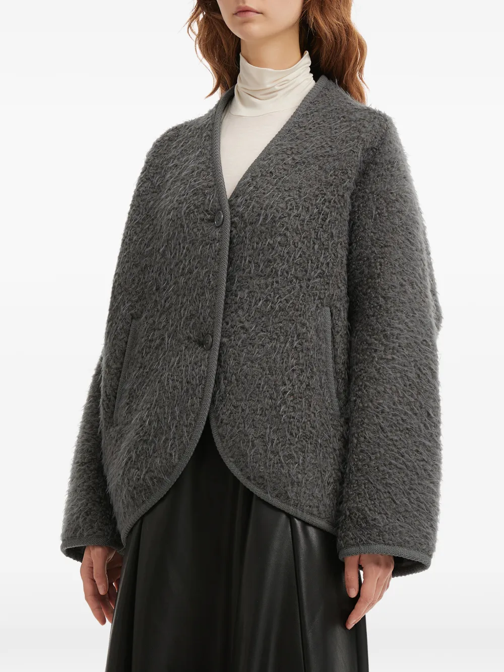 B+ab Button Jacket In Gray