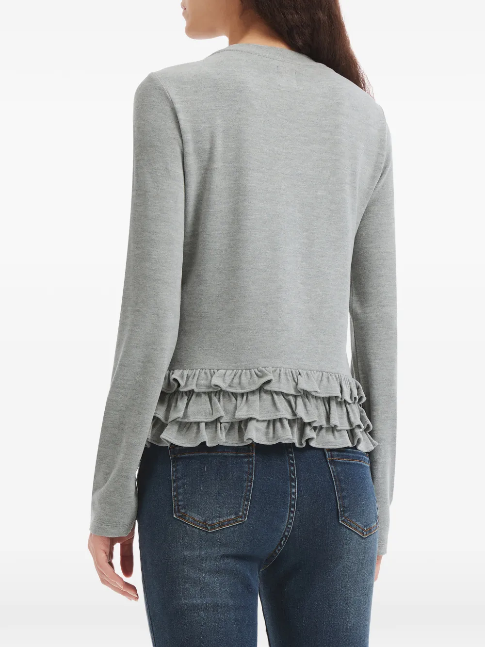 B+ab Ruffled Cardigan In Gray