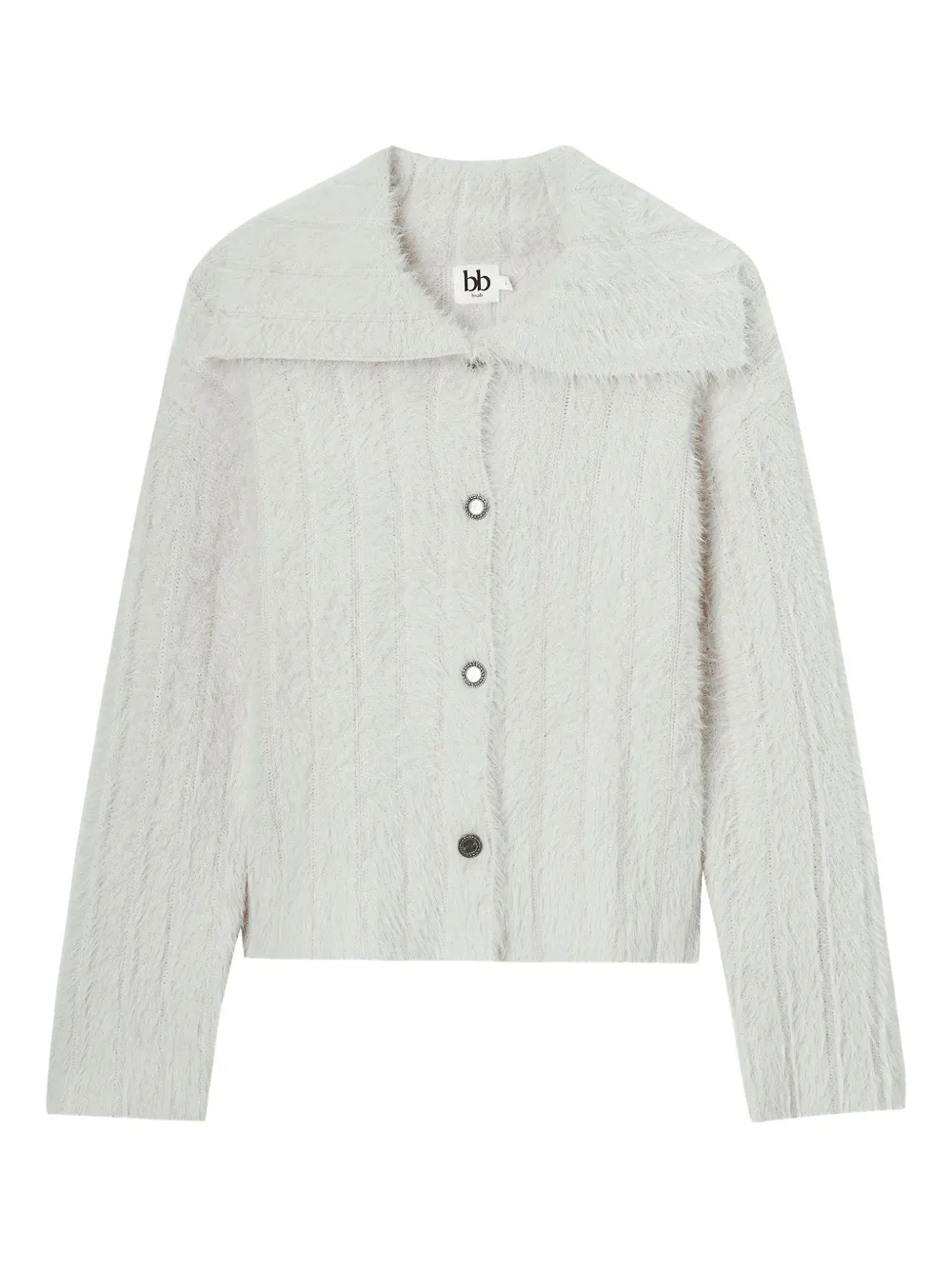 B+ab Collared Button Cardigan In White