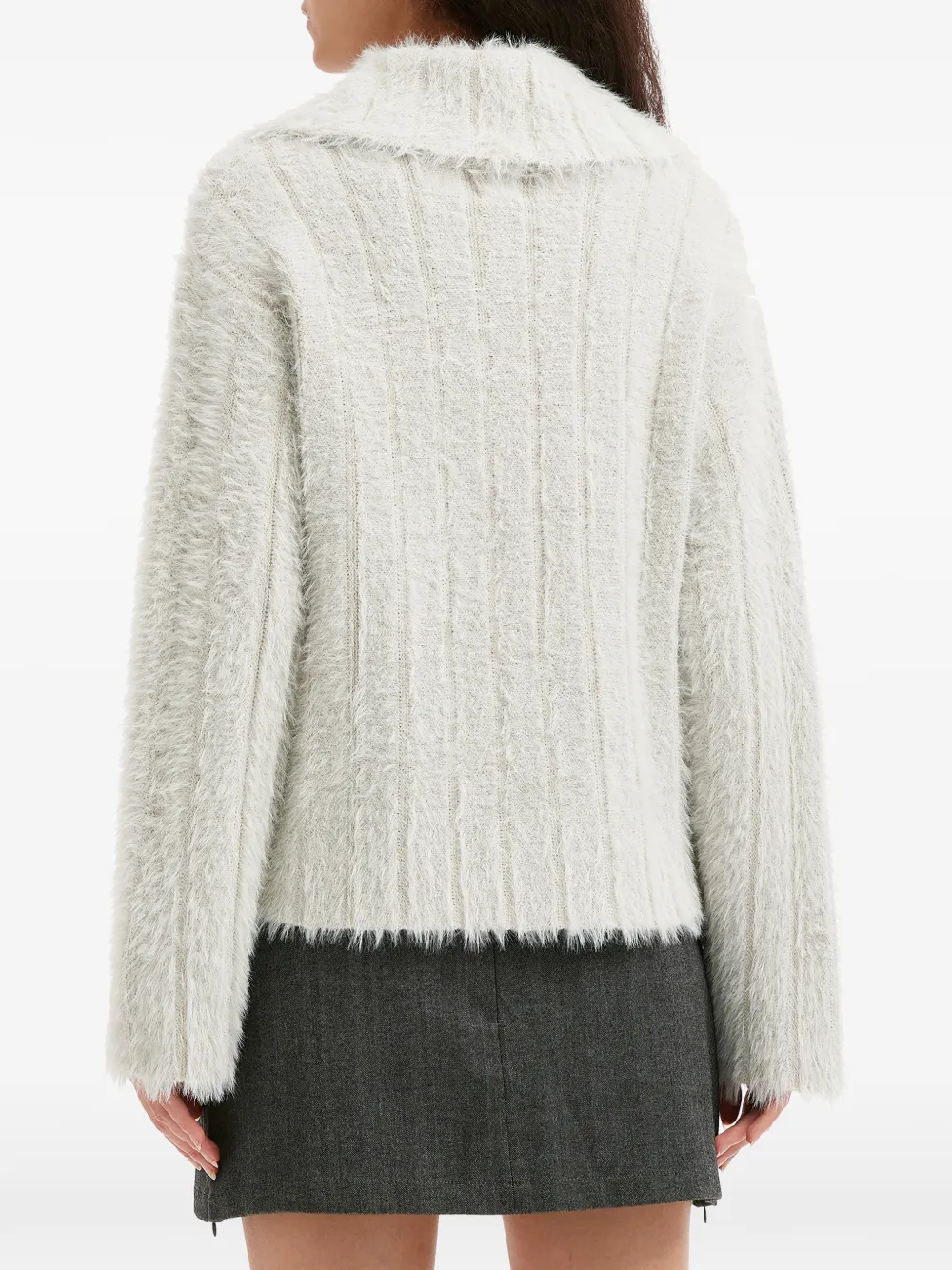 B+ab Collared Button Cardigan In White