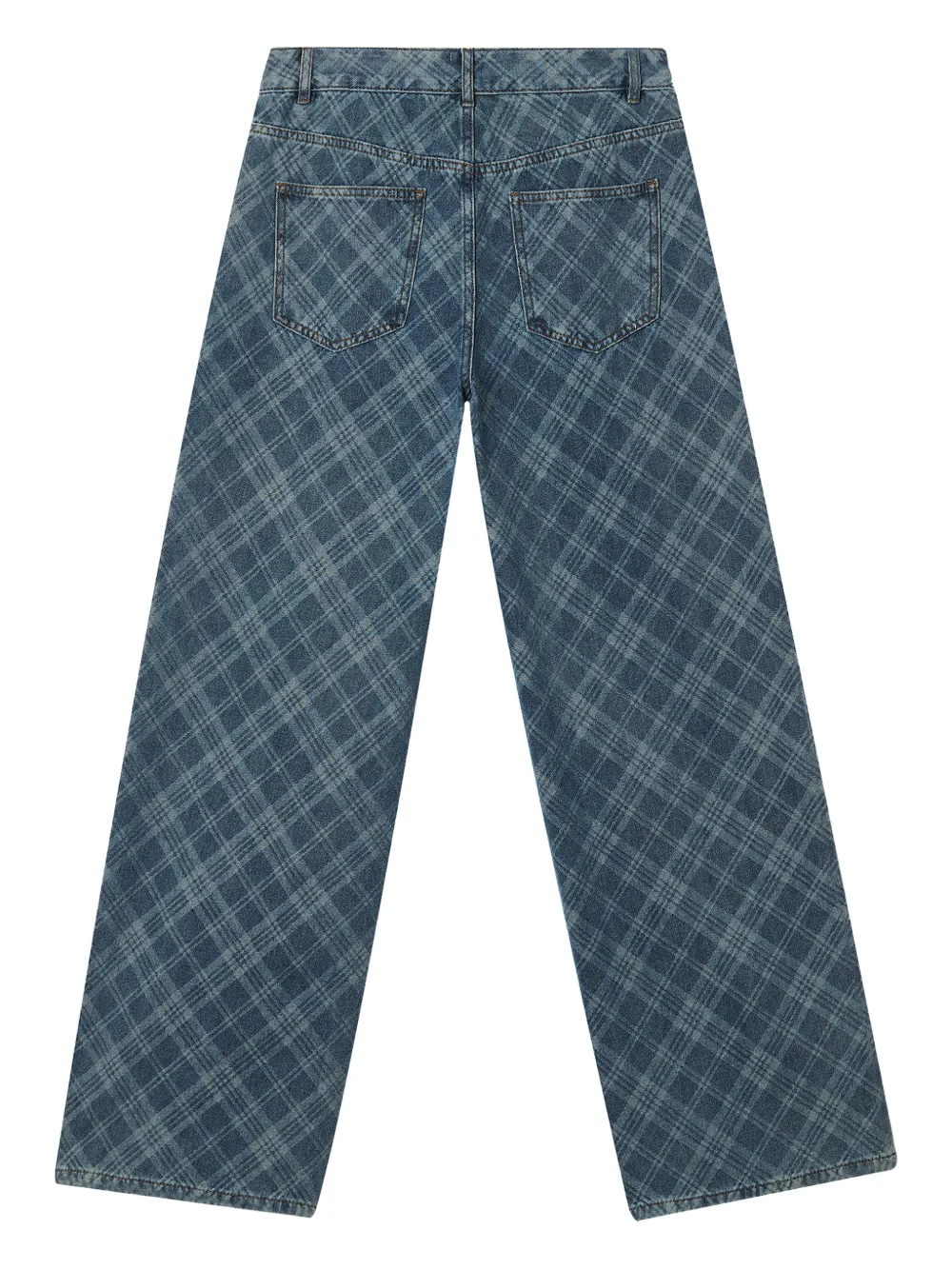 B+ab Plaid Denim Jeans In Blue
