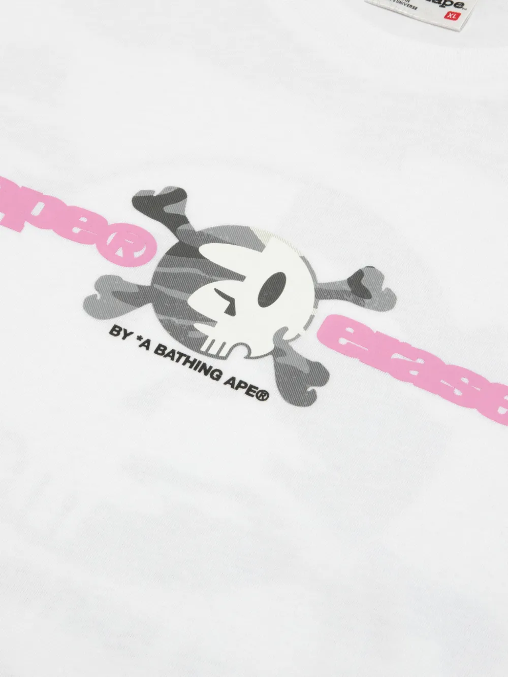 AAPE BY *A BATHING APE skull graphic T-shirt Wit