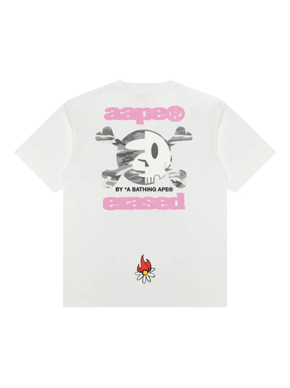 AAPE BY *A BATHING APE skull graphic T-shirt - Wit