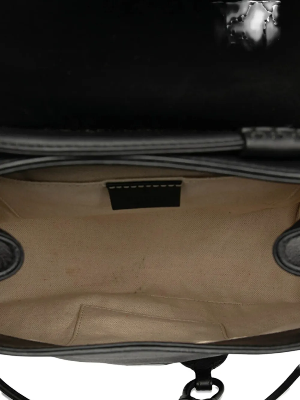 Pre-owned Gucci 2016-2025 Gg Marmont Leather Web Heart Backpack In Black