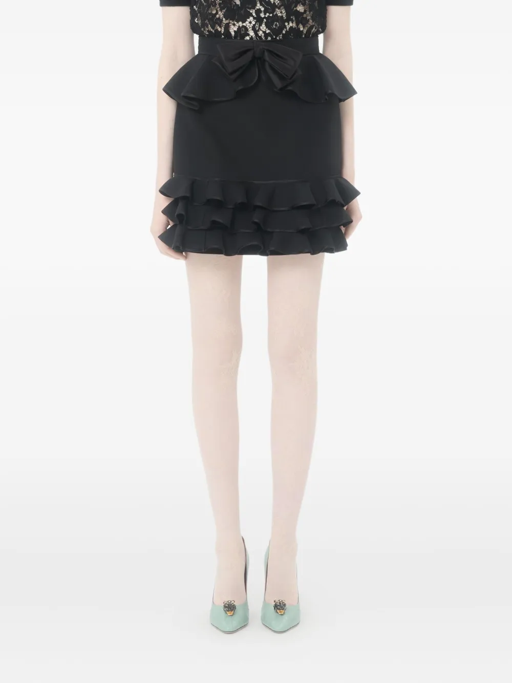 Valentino Garavani Mini-rok met strikdetail Zwart