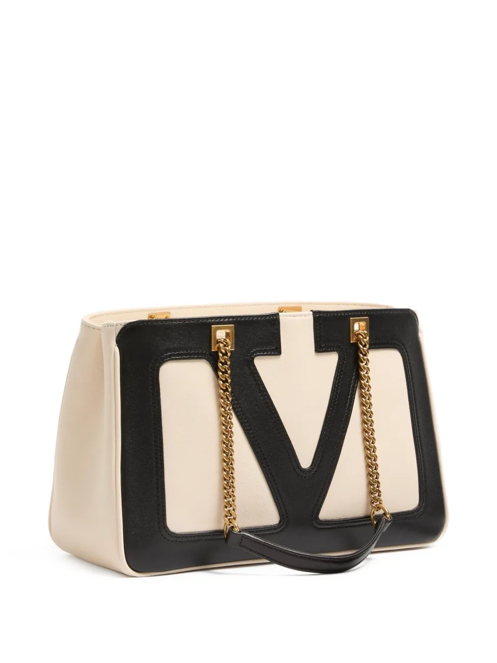 Valentino Vlogo Chain Leather Tote Bag In Black