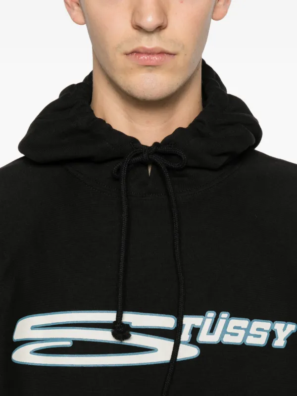 Stüssy Logo Hoodie | Black | FARFETCH RO
