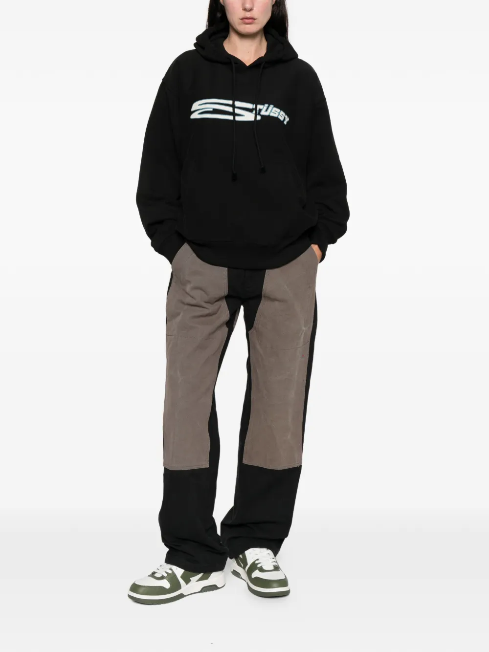 Stüssy Hoodie met logo Zwart