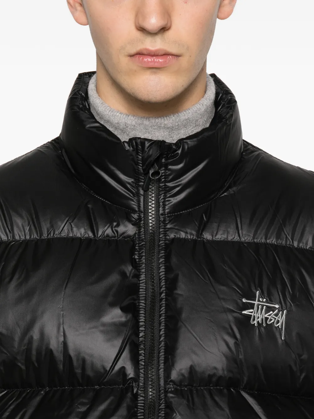 Stussy Micro Ropstop Down Jacket In Black