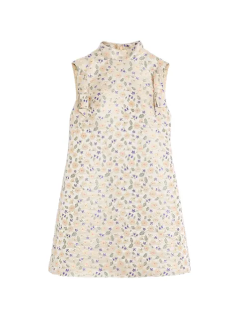 Valentino Garavani vestido corto con motivo floral en jacquard