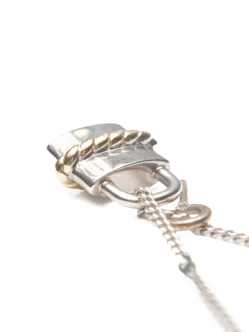 Pre-owned Chloé 2000s Padlock Necklace In Silver