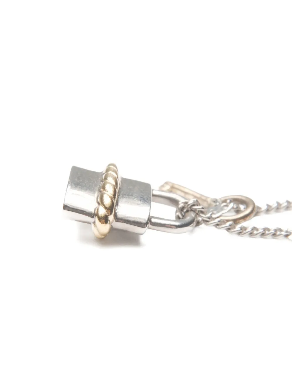Pre-owned Chloé 2000s Padlock Necklace In Silver