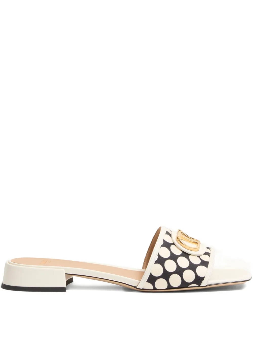 Valentino Garavani Sandalo Slide Vlogo Signature In Tessuto Plus De Pois 20mm In Multi