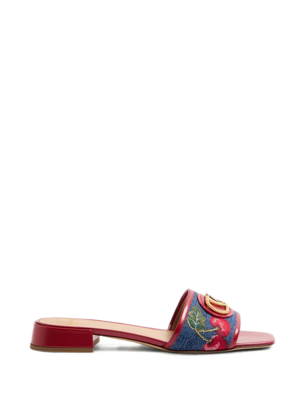 Valentino Garavani Sandalen met VLogo-details en Cherryfic-borduurwerk Blauw