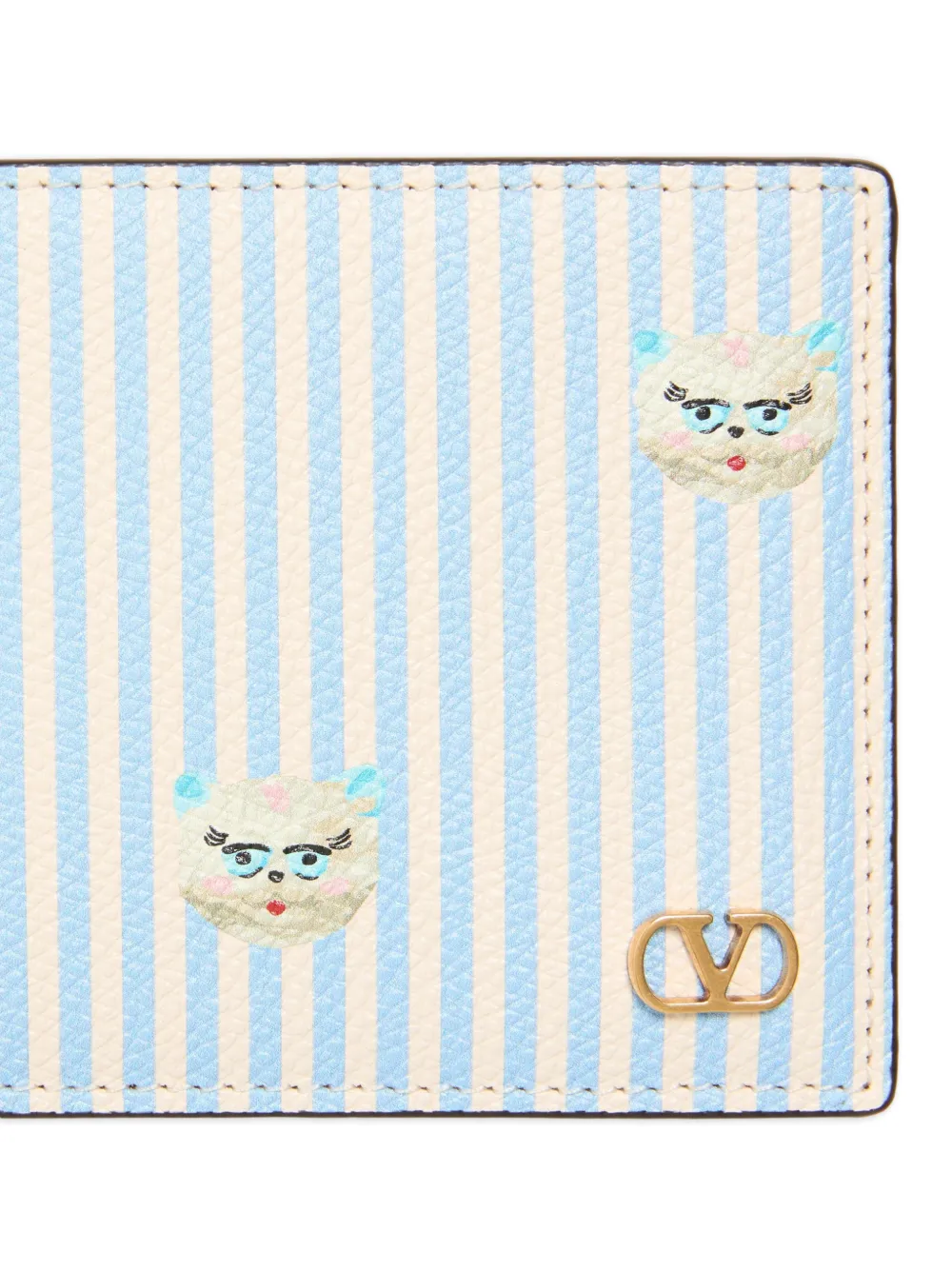 Valentino Garavani VLogo Signature Le Chat De La Maison leren portemonnee met print Blauw