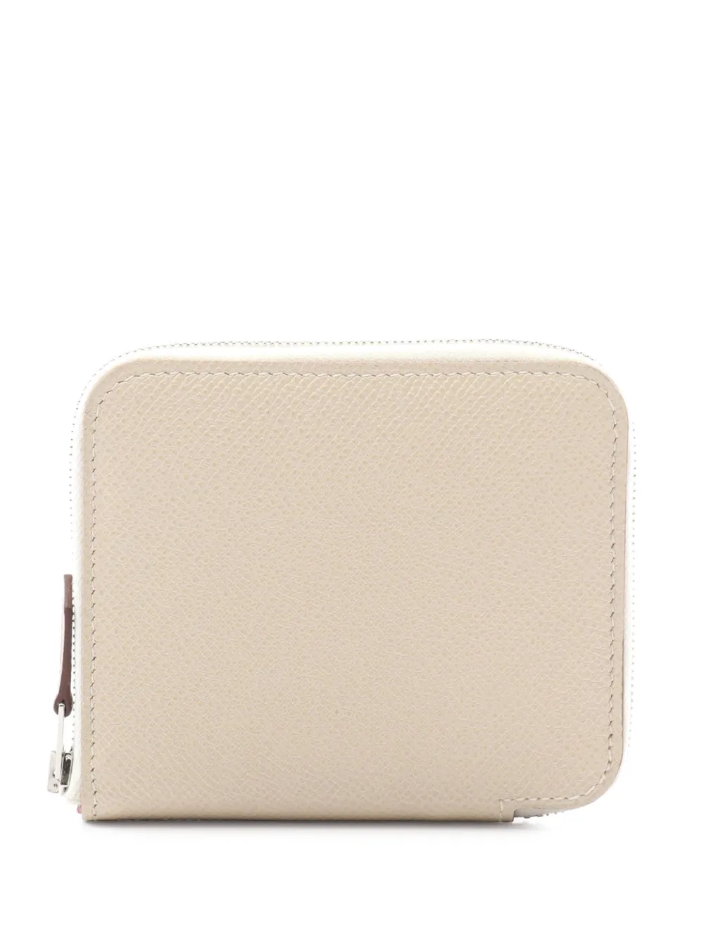 Pre-owned Hermes 2023 Epsom Azap Silk In Compact Round Zipper Wallet Small Wallets In Brown