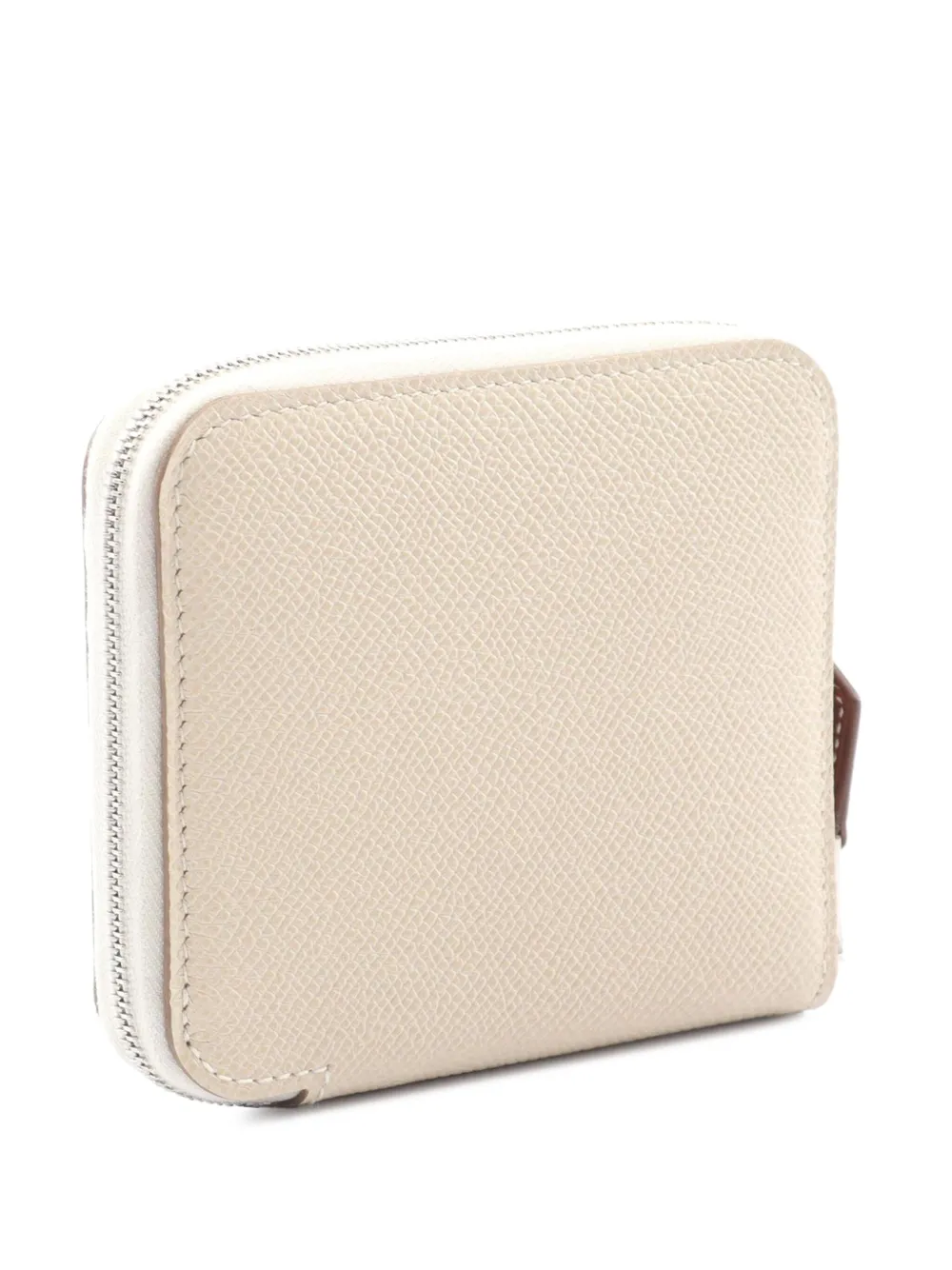 Pre-owned Hermes 2023 Epsom Azap Silk In Compact Round Zipper Wallet Small Wallets In Brown