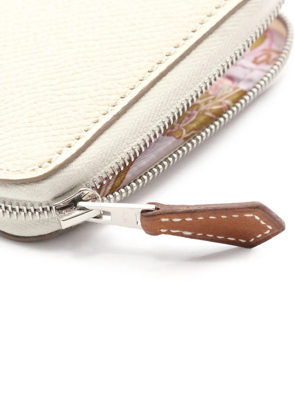 Pre-owned Hermes 2023 Epsom Azap Silk In Compact Round Zipper Wallet Small Wallets In Brown