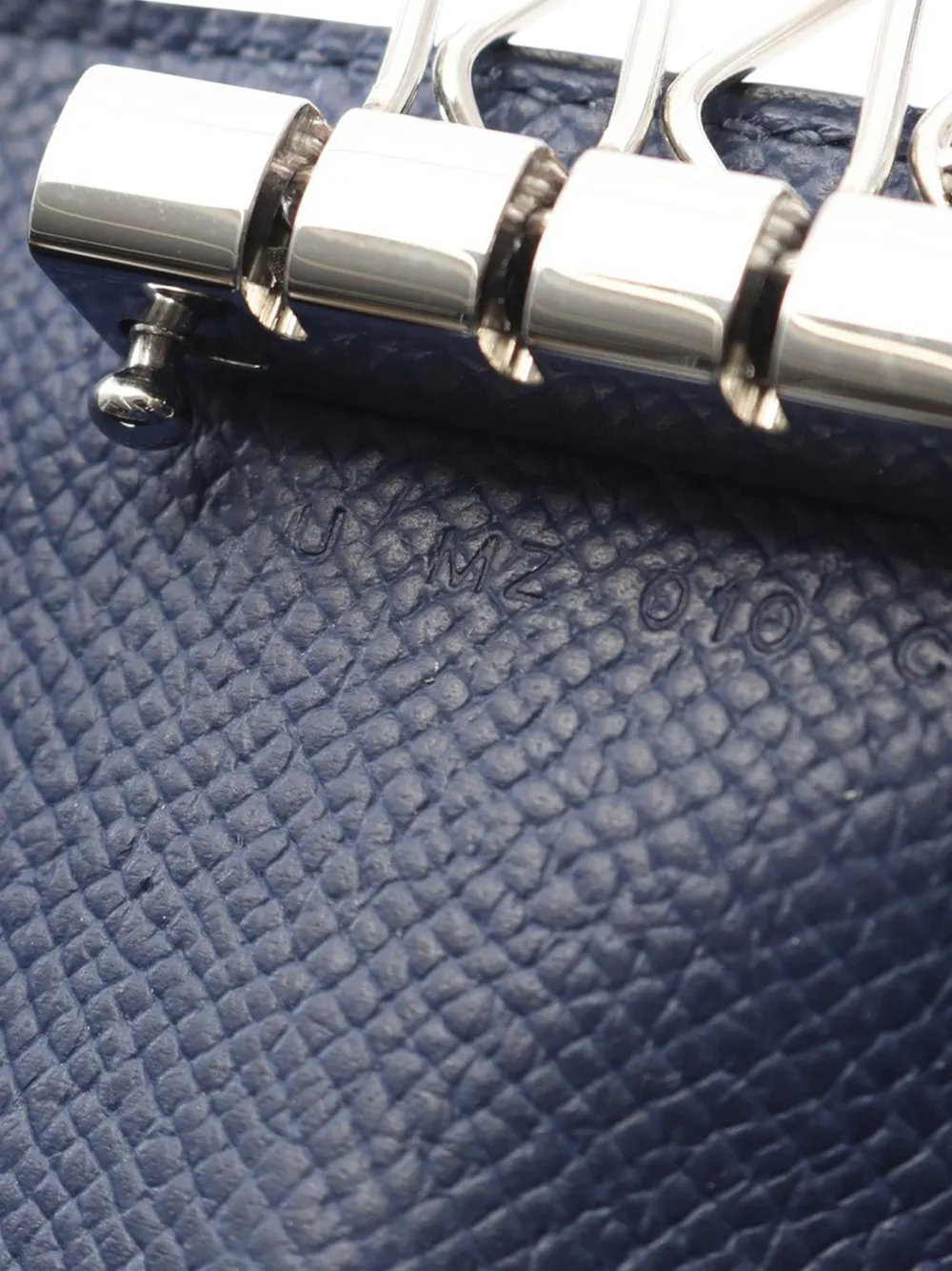 Pre-owned Hermes 2022 Epsome Bearn Wallet Key Holder In Blue