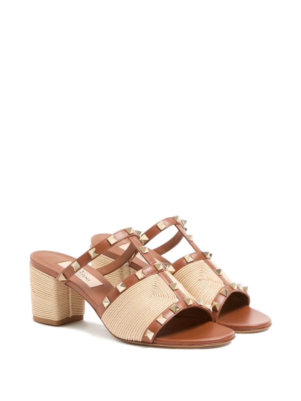 Valentino Garavani Sandalen met studs Bruin