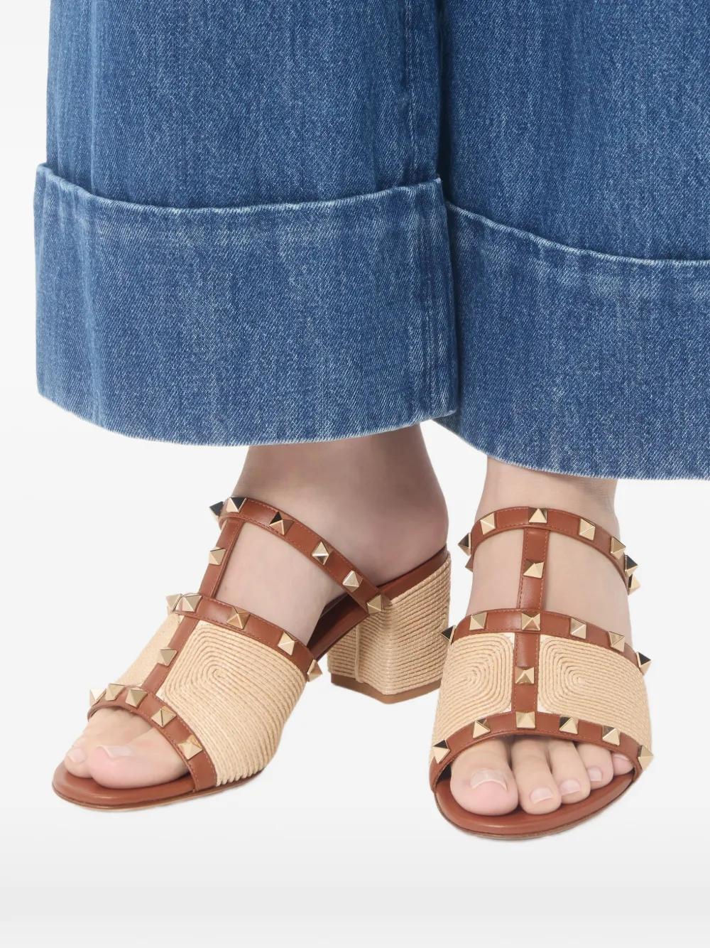 Valentino Garavani ロックスタッズ 60mm サンダル | ブラウン