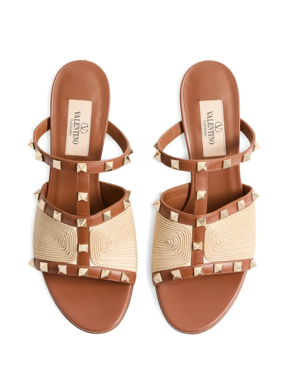 Valentino Garavani Sandalen met studs Bruin