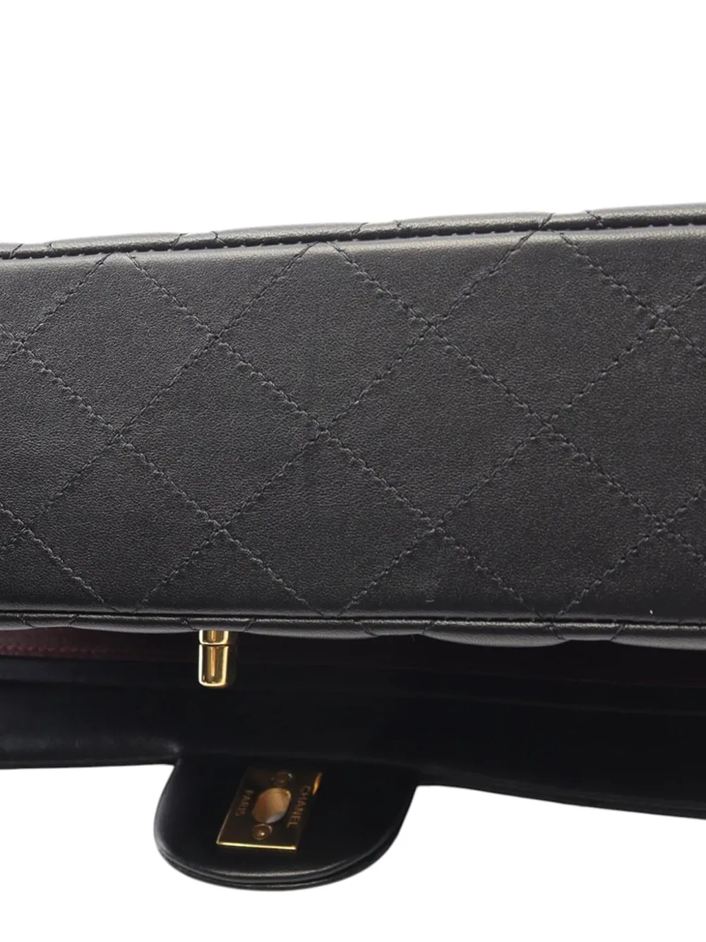 CHANEL Pre-owned 2021-2025 Medium Classic Lambskin Double Flap Shoulder Bag In Black