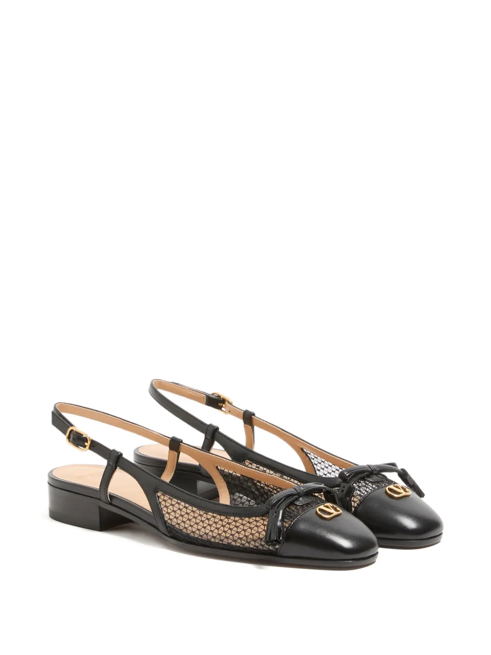 Valentino Garavani Valet Du Roi VLogo slingback pumps Zwart