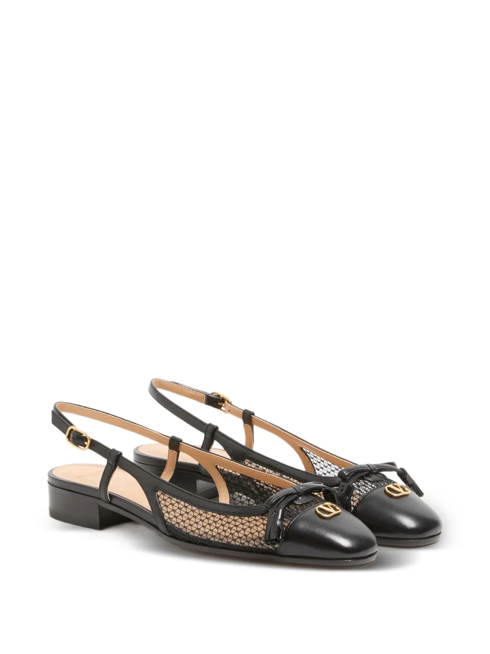 Valentino Garavani Valet Du Roi VLogo slingback pumps Zwart