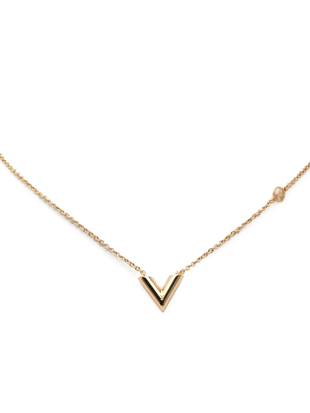 Louis Vuitton Pre-Owned 2024 Gold Plated Essential V Necklace costume Louis Vuitton Pre-Owned 2024 Gold Plated Essential V Necklace costume
