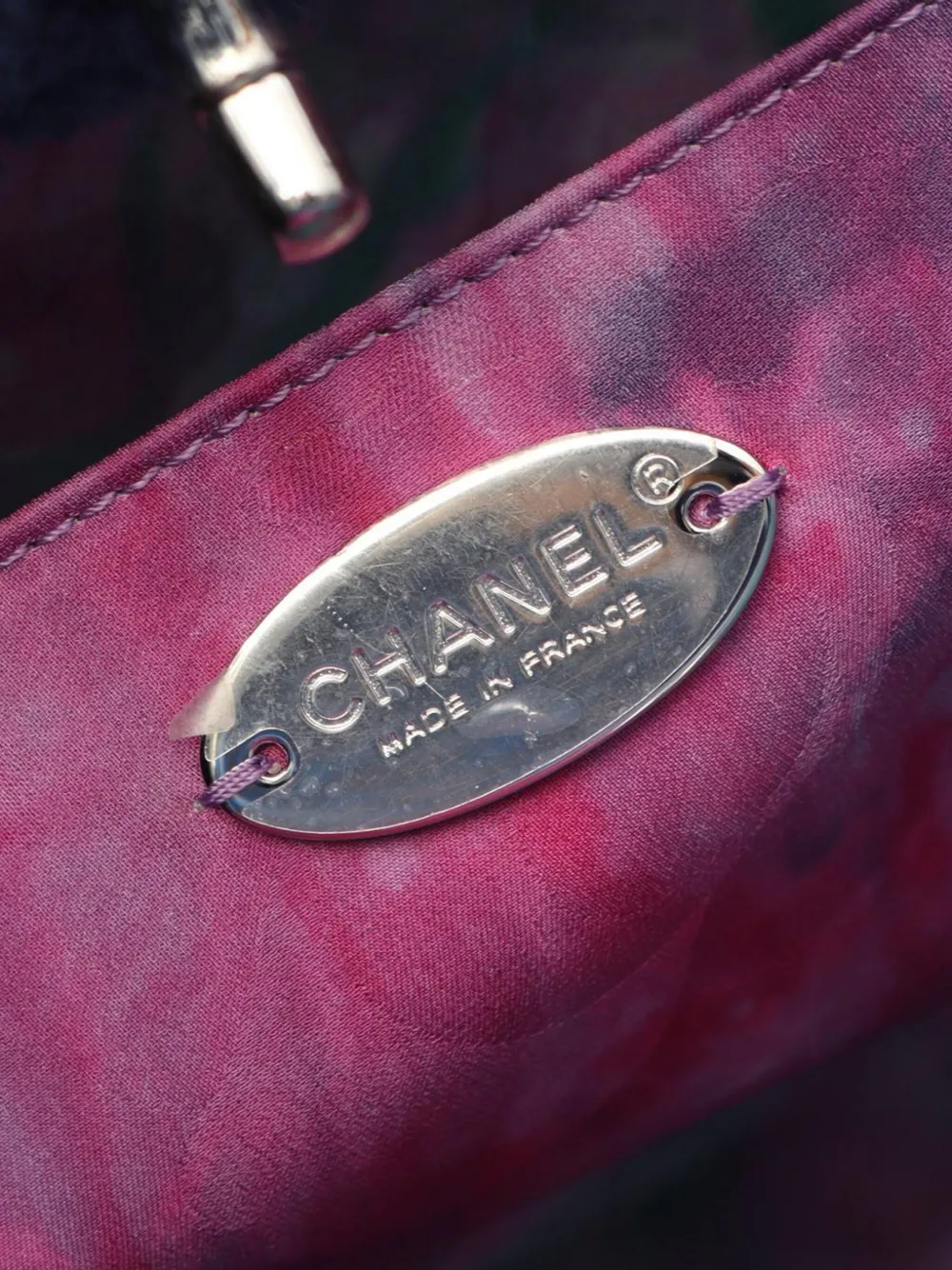 Pre-owned Chanel 1994-1996 Large Terry And Ribbon Shopping Tote Bag In Blue