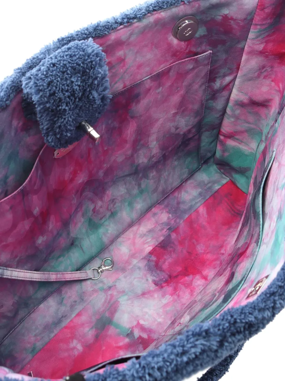 Pre-owned Chanel 1994-1996 Large Terry And Ribbon Shopping Tote Bag In Blue