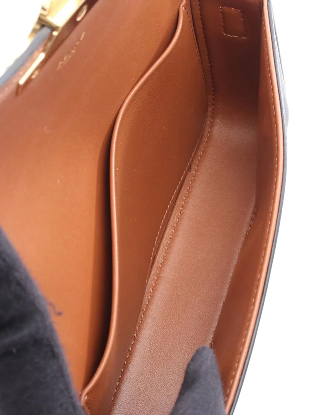 CELINE Pre-owned 2021-2025 Triomphe Coated Canvas Claude Shoulder Bag In Brown